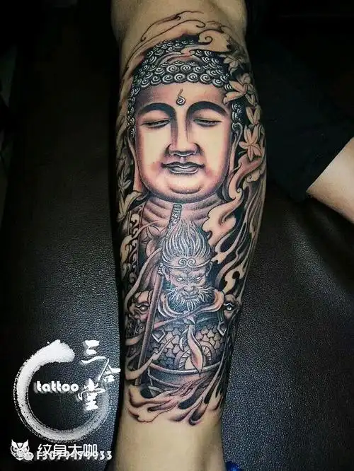 魔猴站如来_纹身图案手稿图片_宗凯的纹身作品集