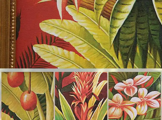 雅创装饰画 油画现代东南亚泰式有框客厅书房背景墙壁画热带风情.