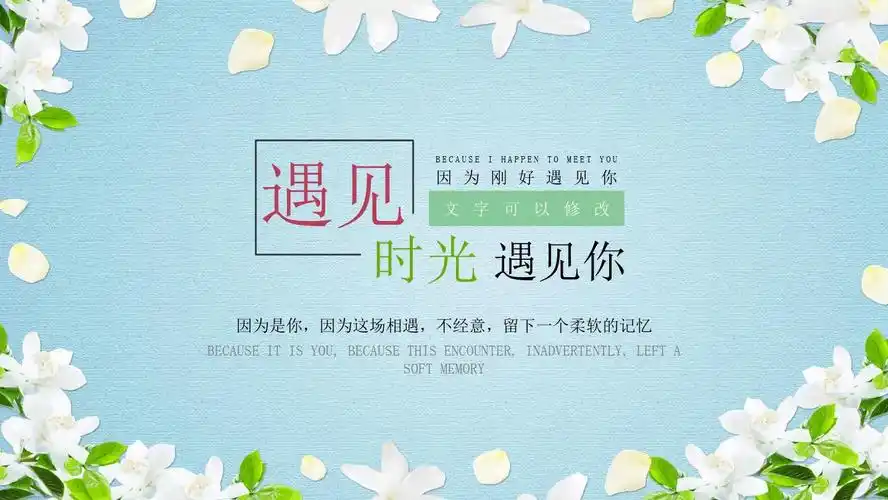 小清新遇见最美的你通用ppt模板