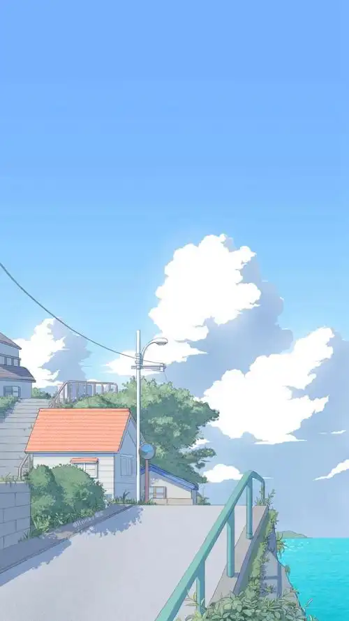 小清新治愈动漫场景手绘插画