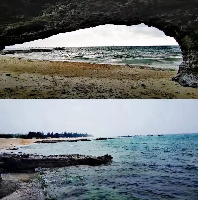 涠洲岛之石螺口 石螺口海滩形状像一个螺口,因此得名石螺口.