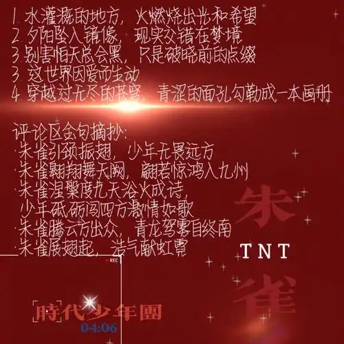 tnt写进作文里的神仙歌词评论区摘抄
