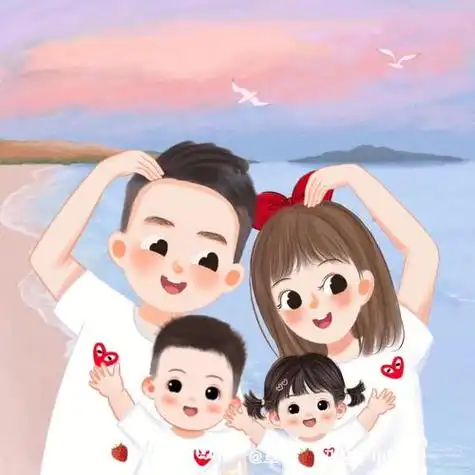 夫妻头像一家四口