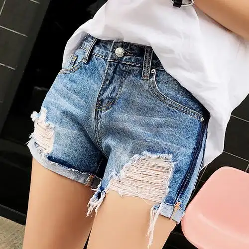 s520品牌夏季女士牛仔短裤女韩版宽松翻边热裤卷边显瘦女生超短裤
