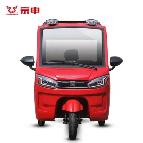 宗申新电动三轮车全封闭式家用小型可上牌接送孩子成人电瓶车