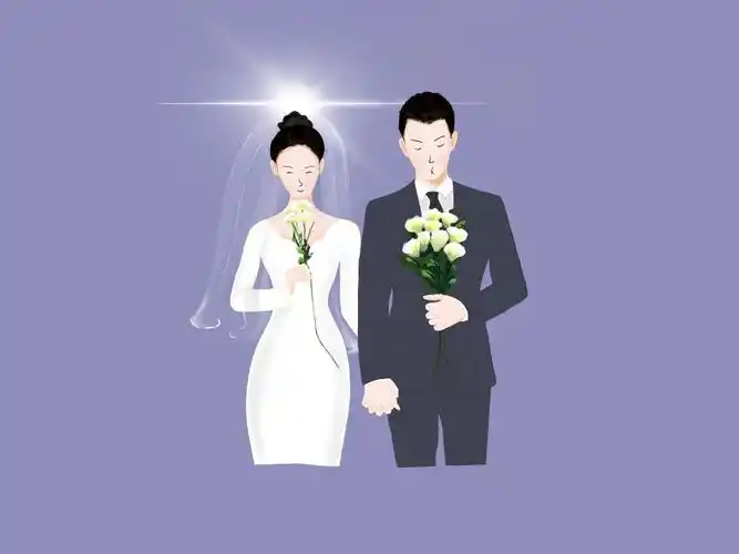 婚纱照插画