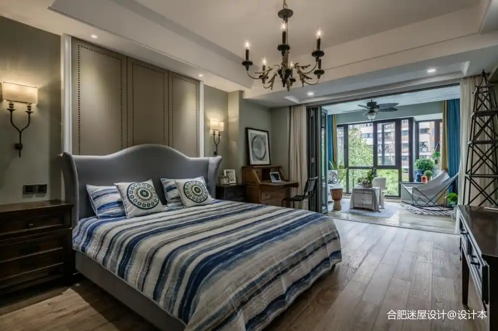 简美混搭风主卧室设计图 – 设计本装修效果图