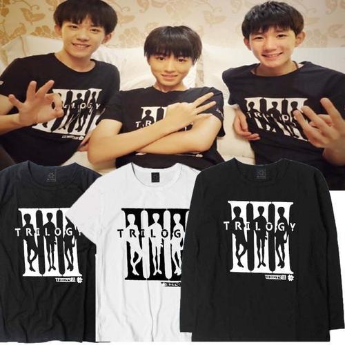 tfboys王俊凯王源易烊千玺三周年应援服微博同款男女短长袖t恤