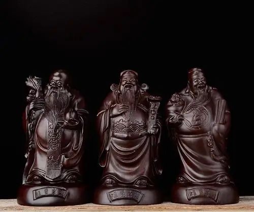 木雕摆件福禄寿三星实木质雕刻老人贺寿生日装饰摆设送礼工艺礼品
