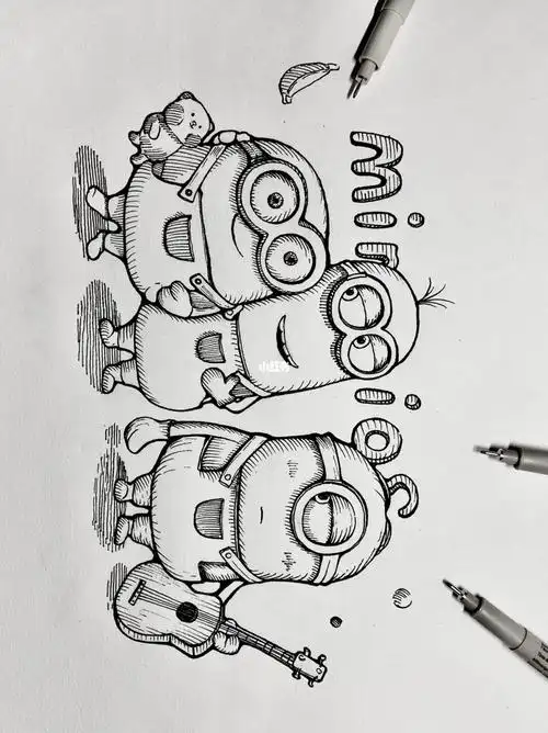 线条练习小黄人大眼萌minions