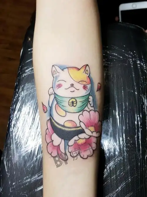 招财猫_纹身图案手稿图片_成都tiger 刺青的纹身作品集