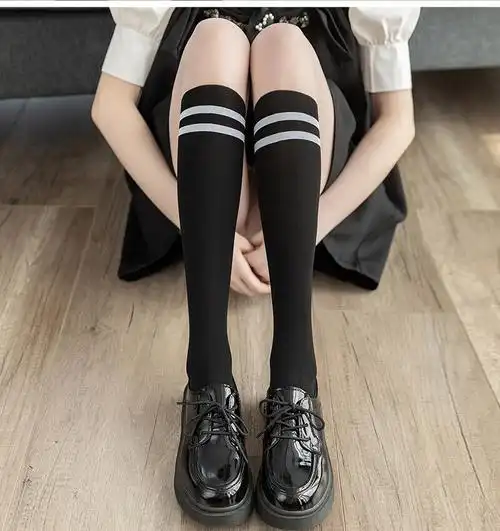 长筒袜子女假小腿过膝盖拼接连裤丝袜女童学生学院风春秋夏季高桶