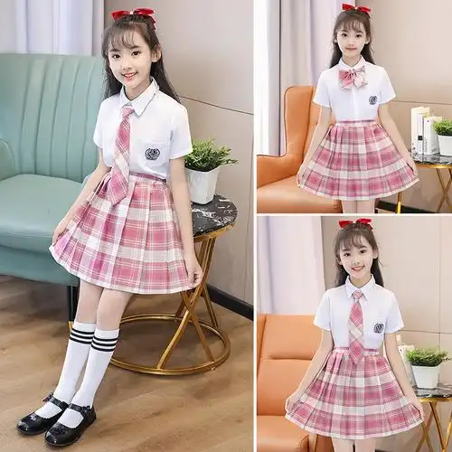 夏季女童jk制服裙子小学生班服全套水手正版学生校服