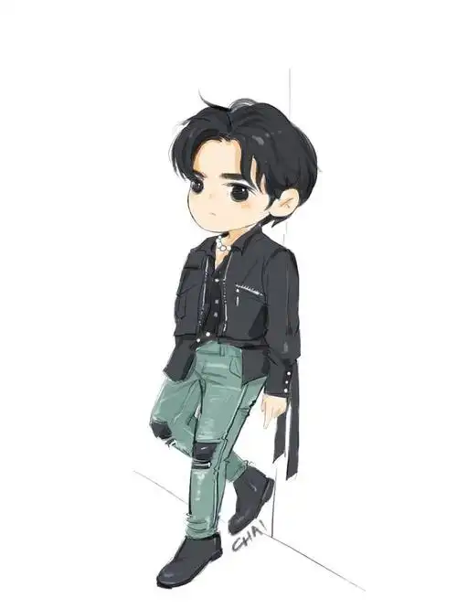 吴亦凡连续三天惊艳出席四场活动 饭绘q版小凡帅气造型跃然纸上