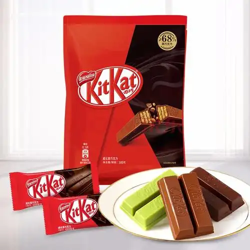 雀巢(nestle)奇巧kitkat 威化黑巧克力袋装500g 休闲零食婚庆喜糖