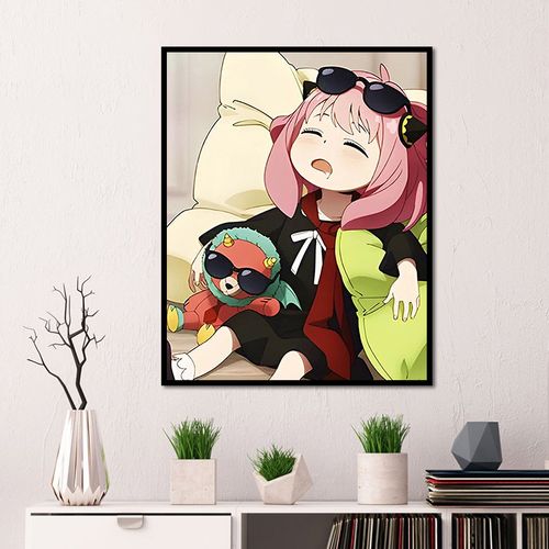 间谍过家家阿尼亚 动漫填色手工创意diy数字油画卧室装饰画送同学