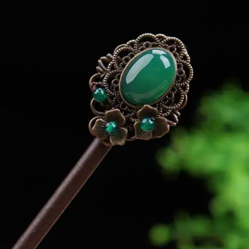 古风发簪古典盘发步摇中国风珠钗饰品发钗古风玉头饰宫廷发簪子女