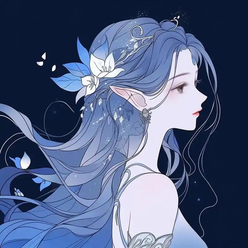 蓝色系头像:眼里有星辰大海,心就有繁花似锦,遇见你,四季如春.