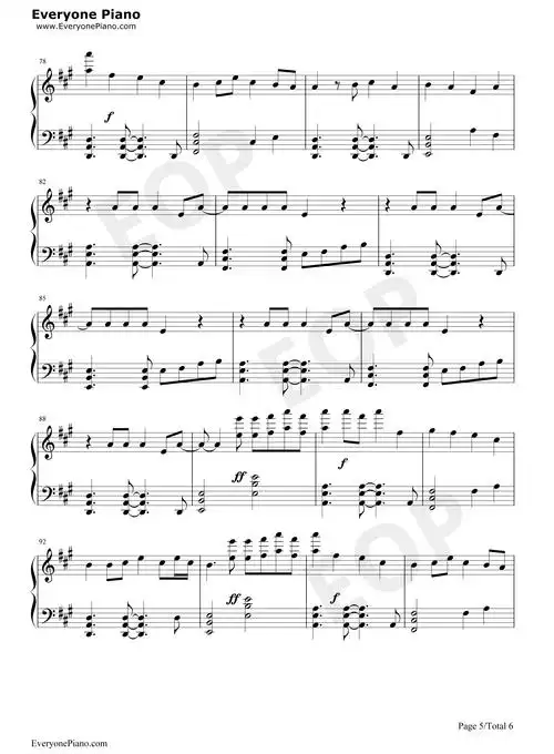 花田错-王力宏五线谱预览5-钢琴谱文件(五线谱,双手简谱,数字谱,midi