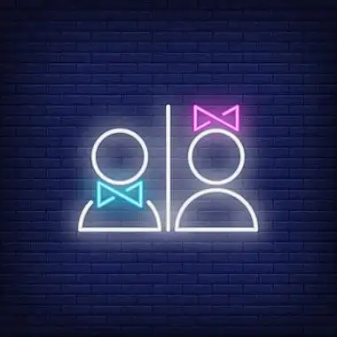 男人和女人洗手间霓虹灯