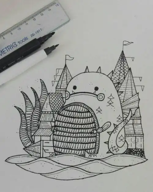 点线面简笔画 黑白点线面简笔画