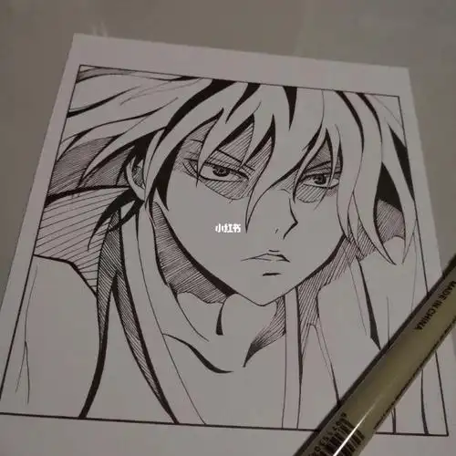 手绘黑白动漫