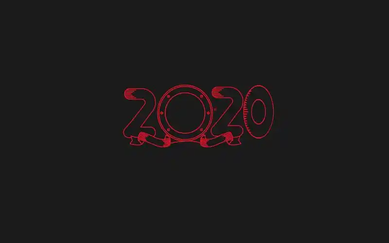 2020鼠年简约创意数字,艺术壁纸-回车桌面