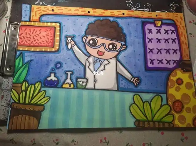 科学家儿童画