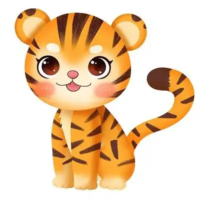 卡通老虎可爱动物虎宝宝元素老虎元素