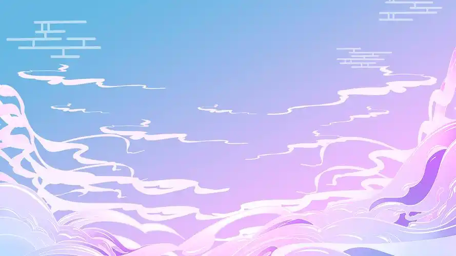 蓝紫色渐变小清新天空祥云背景视频