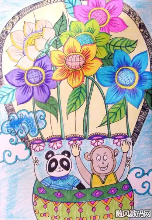 4-7岁儿童创意绘画:热气球