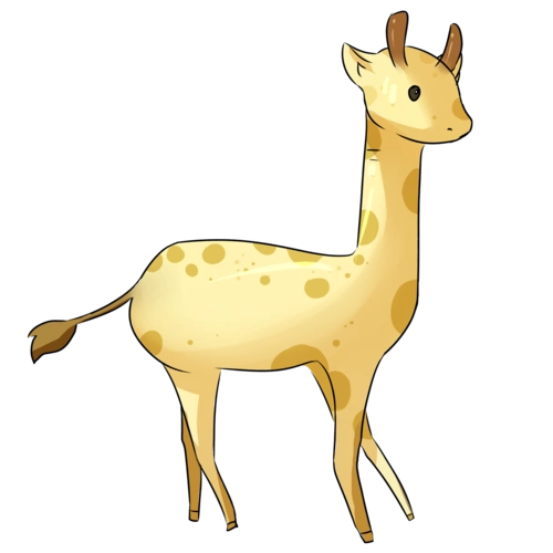 黄色梅花鹿可爱卡通动物插画