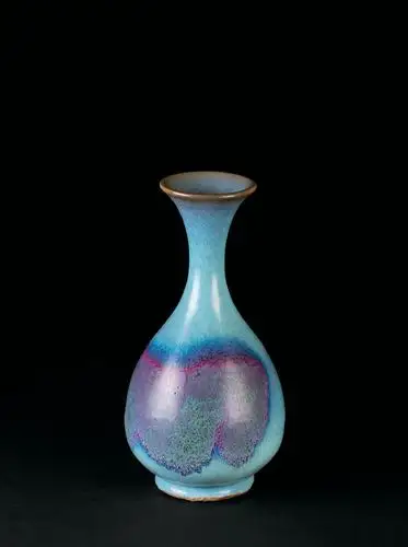 宋代-金代(960-1234年)作 钧窑红斑玉壶春瓶