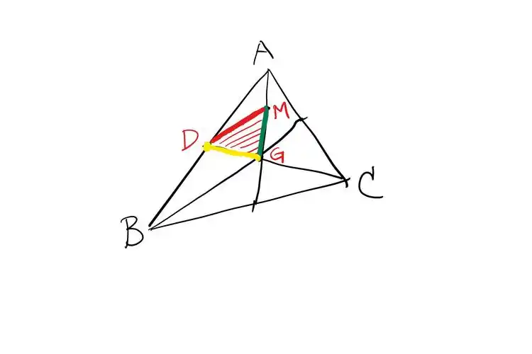 为什么三角形中线组成的三角形面积等于这个三角形面积的34百度上写的