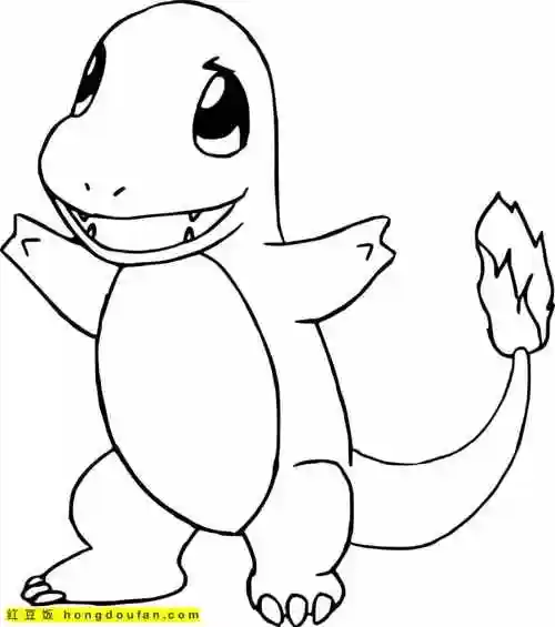 9张风靡全球的神奇宝贝比卡丘卡通免费涂色图片-红豆饭小学生简笔画