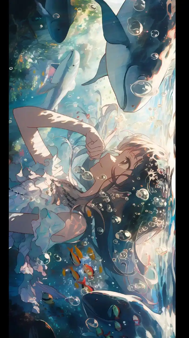 ai|深海少女.换换电脑壁纸吧～#ai绘画 #二次元 #这谁 - 抖音