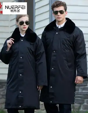 民警制服警服冬装冬季保安服大衣加厚工作服棉衣加长多功能棉袄反光条