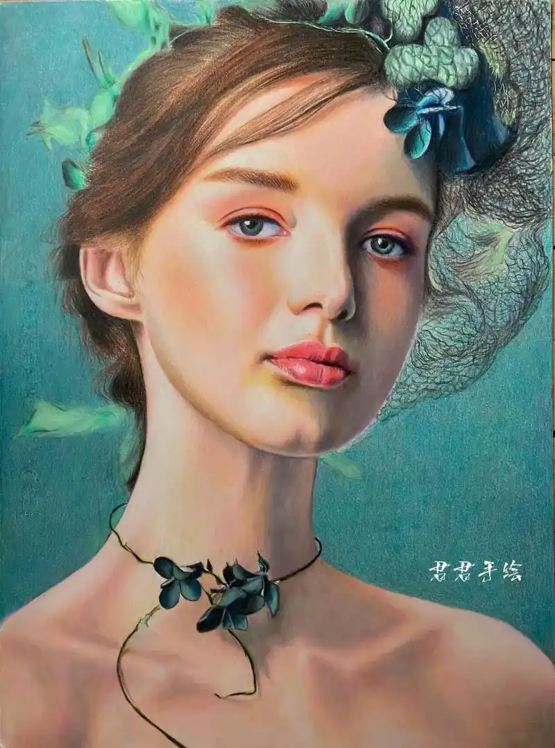 又来秀美女了#绘画 #人物肖像 #彩铅 - 抖音