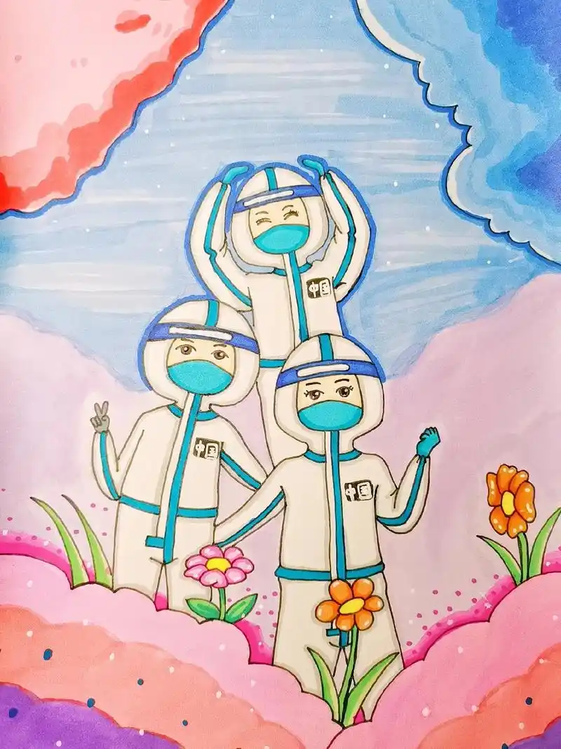 512护士节主题绘画～致敬最美逆行者,祝你们节日快乐!感谢白 - 抖音