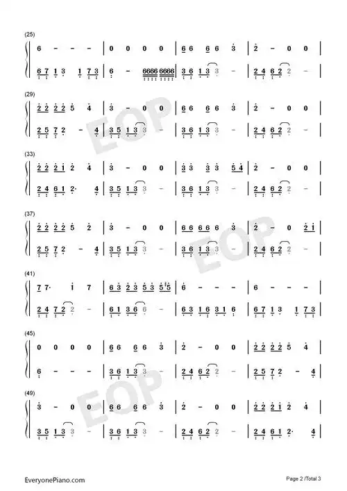 一万个舍不得-不要追问对与错毕竟我们深爱过双手简谱预览2