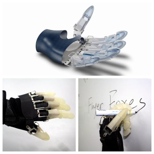 第一代手指假肢的设计基于一组绳轮传动结构,适用于失去任意手指但