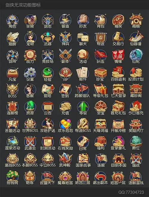 剑侠无双功能图标|ui|游戏ui|彼得小潘_q_原创作品-站酷zcool