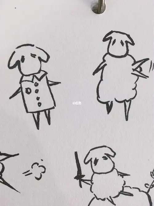 易烊千玺的一只羊素描简笔画
