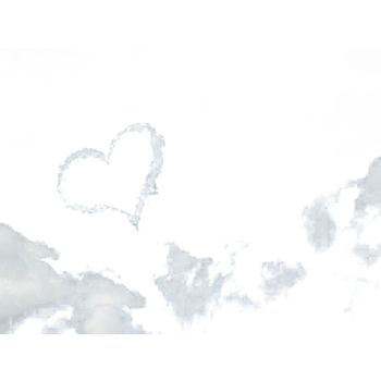 白色心型云朵