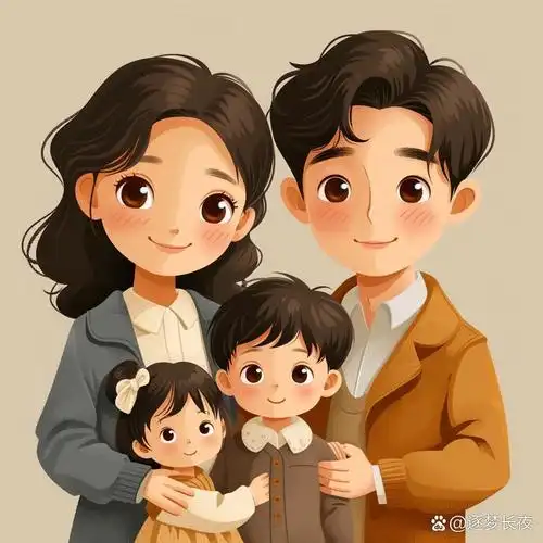 亲子头像 | 一家四口儿女双全  亲子头像,一家四口儿女双全全家福