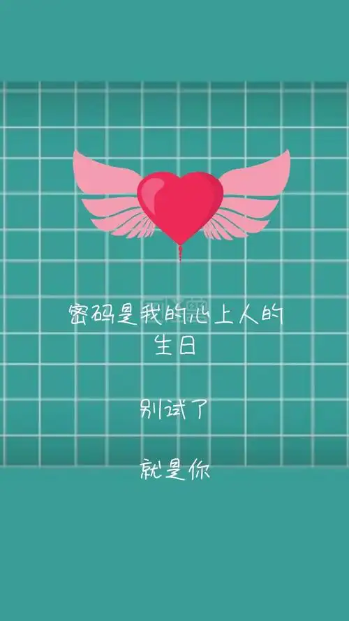 就是你 密码是我的心上人的生日 密码是我的心上人情话简约手机壁纸
