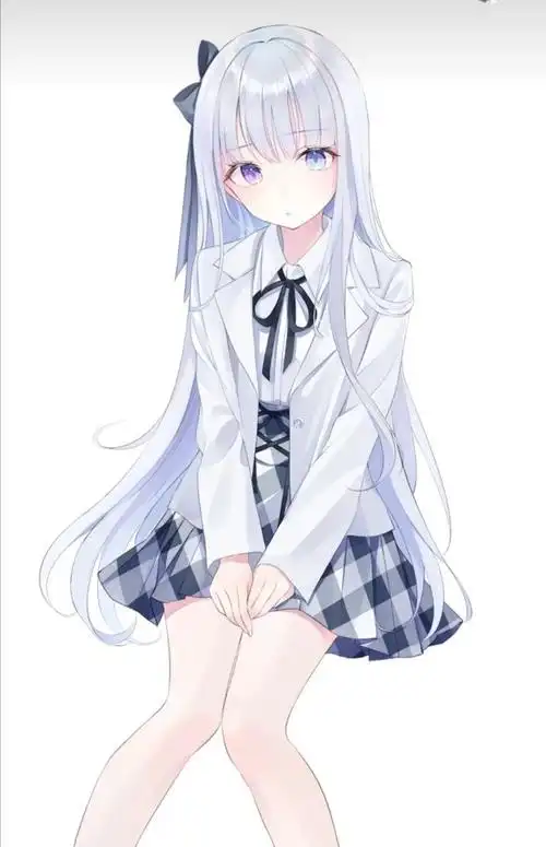 出单蓝发高冷动漫女