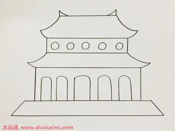 故宫怎么画故宫简笔画简单好看带颜色