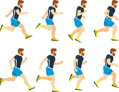 田径服的连续人年轻运动员动画帧传染媒介体育在白色
