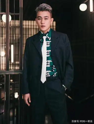 欧豪怎么这么时髦,将头发染成灰白色,西装搭衬衫怎么看怎么帅!